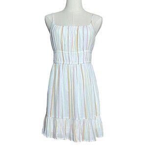 American Eagle NWT Babydoll Mini Dress Size S Sundress Square Neck Ruffle Boho